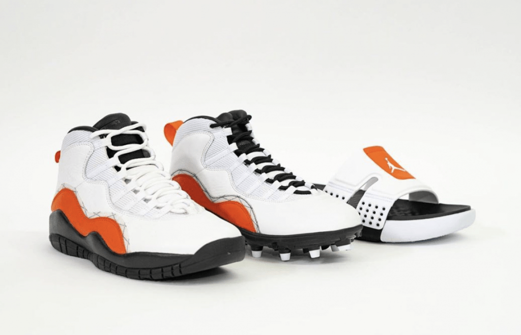 SoleFly x Air Jordan 10 Cleat, sneaker, slide