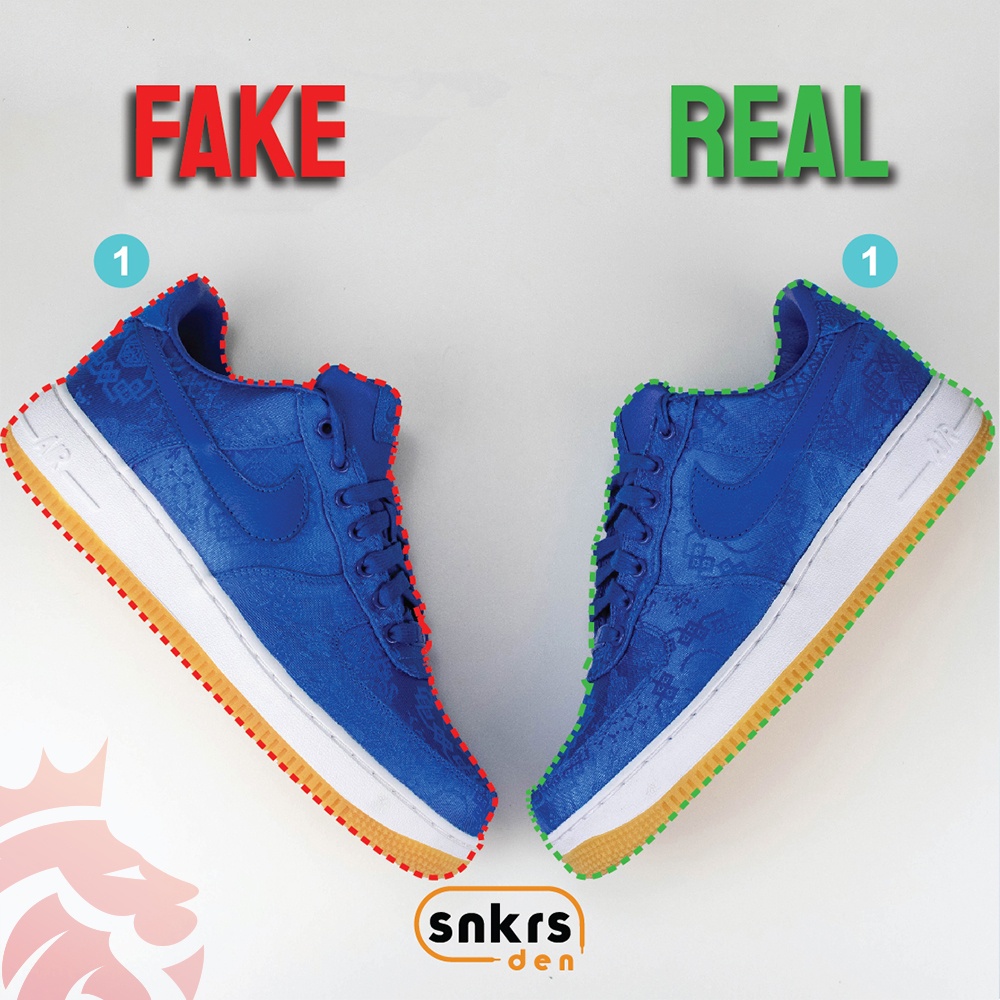 Real vs Fake CLOT x Nike Air Force 1