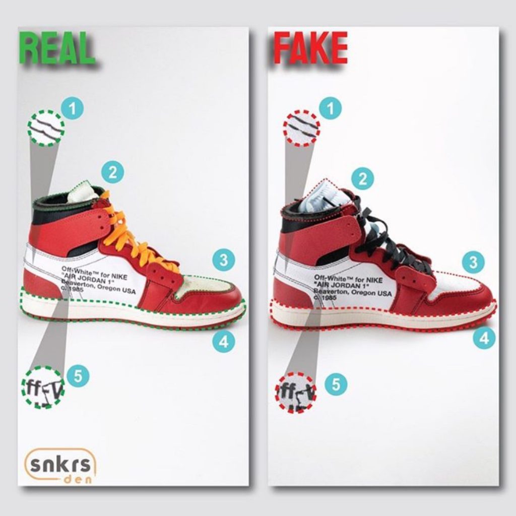 Real Vs Fake: Off-White x Air Jordan 1 Retro High OG &quot;Chicago&quot;