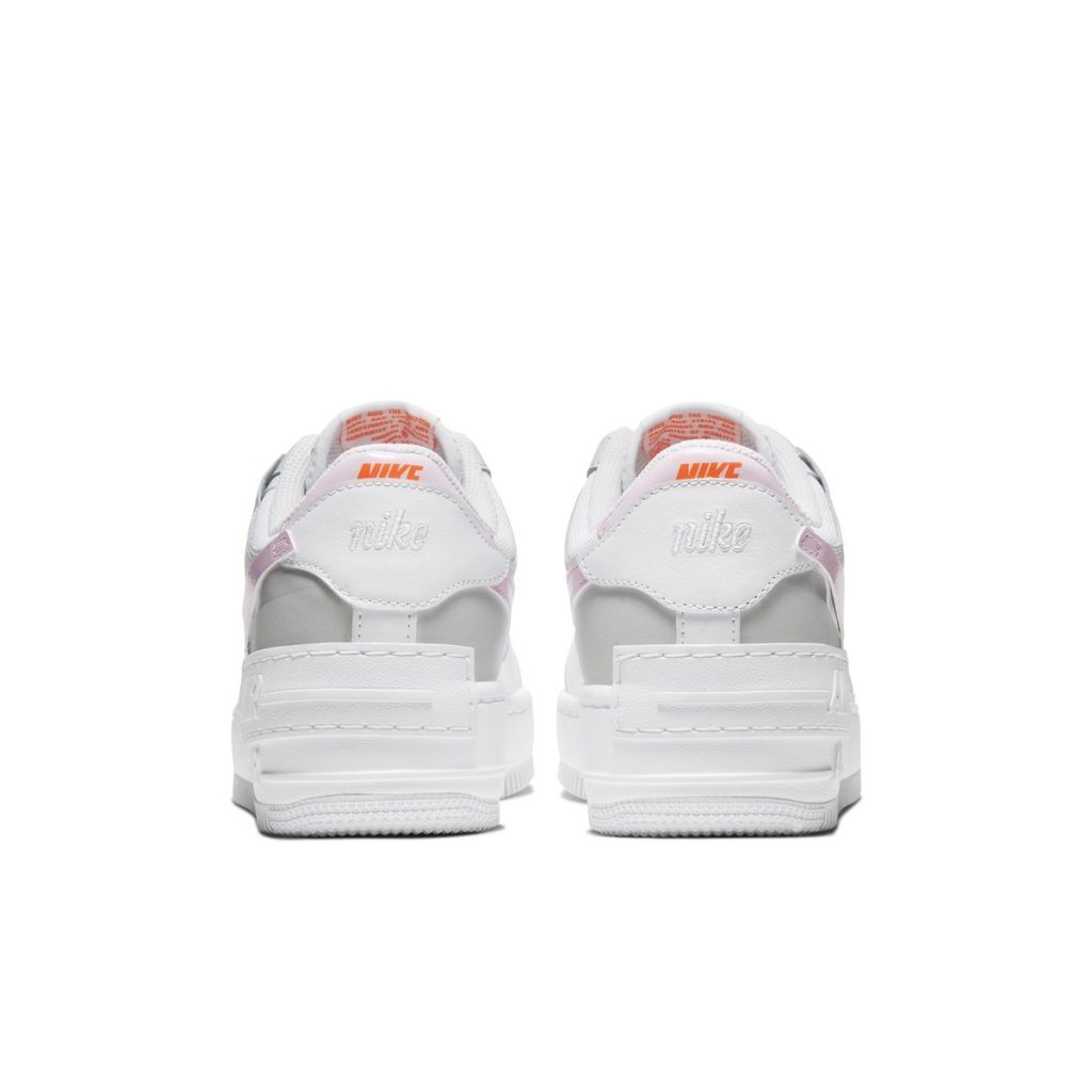 Dual Nike logo found on the heel aspect of the Air Force 1 Shadow