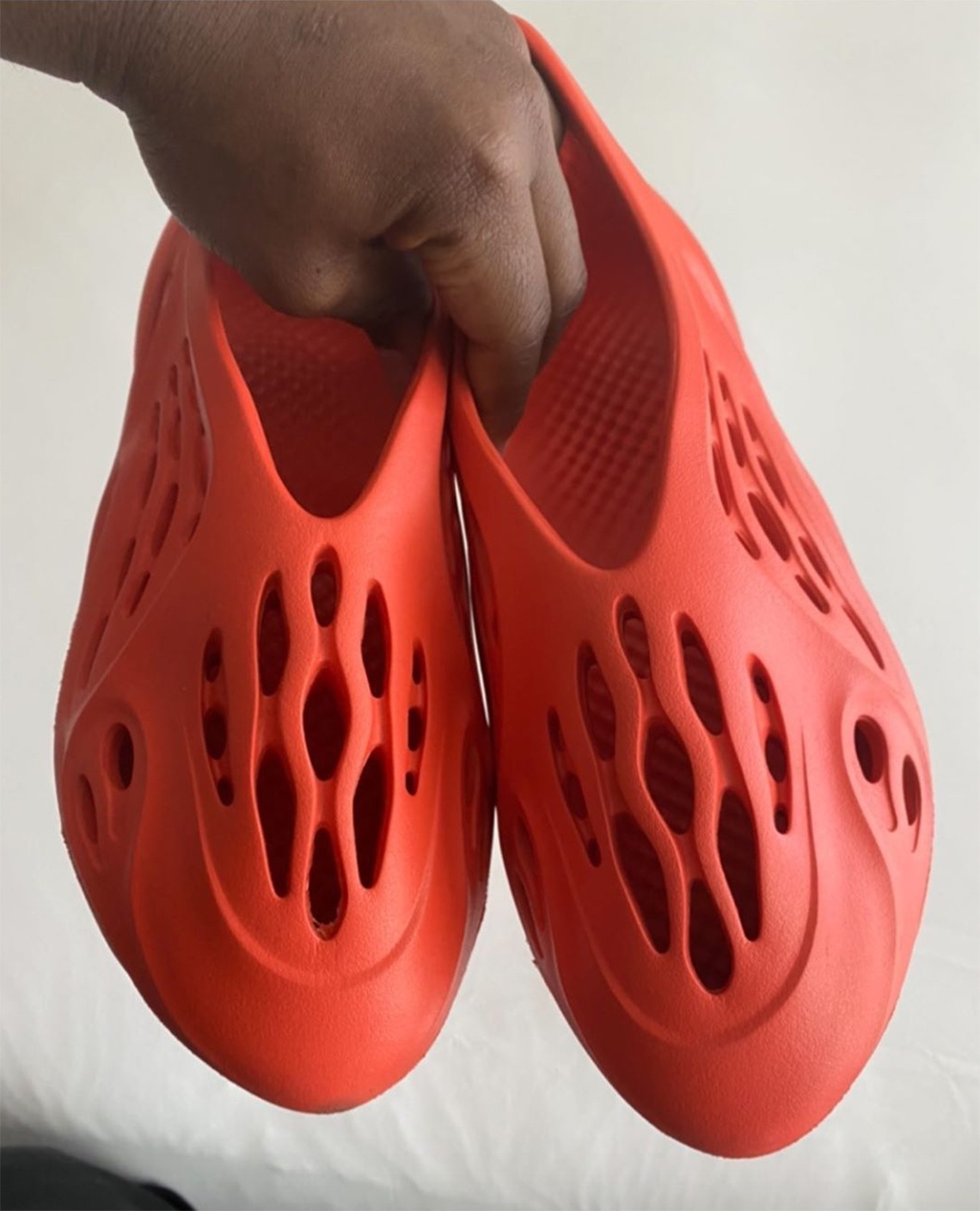 yeezy orange clogs