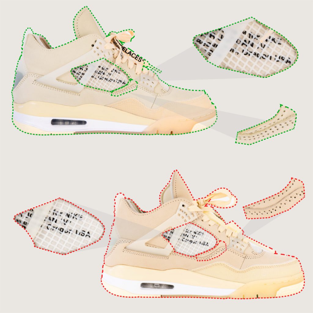 fake jordan 4 off white sail