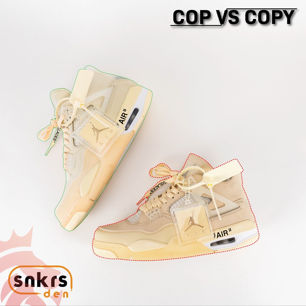 off white jordan 4 sail real vs fake