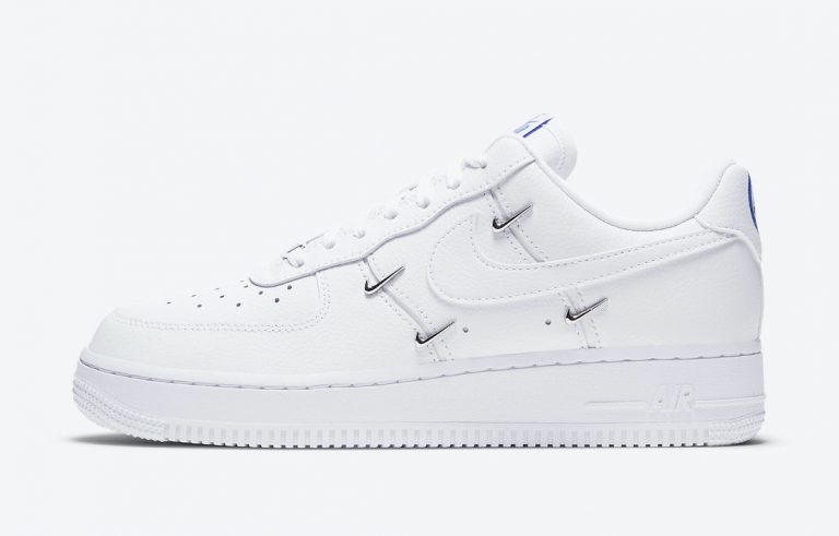 nike air force 1 mini swoosh light silver