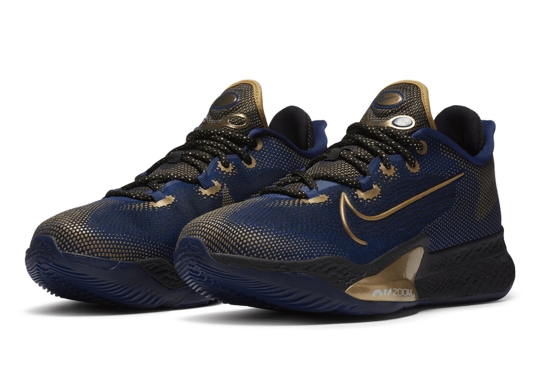 navy and gold nike shoes