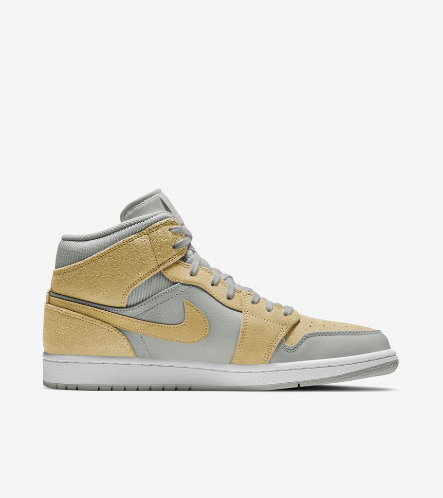 air jordan 1 mid grey foglemon wash white