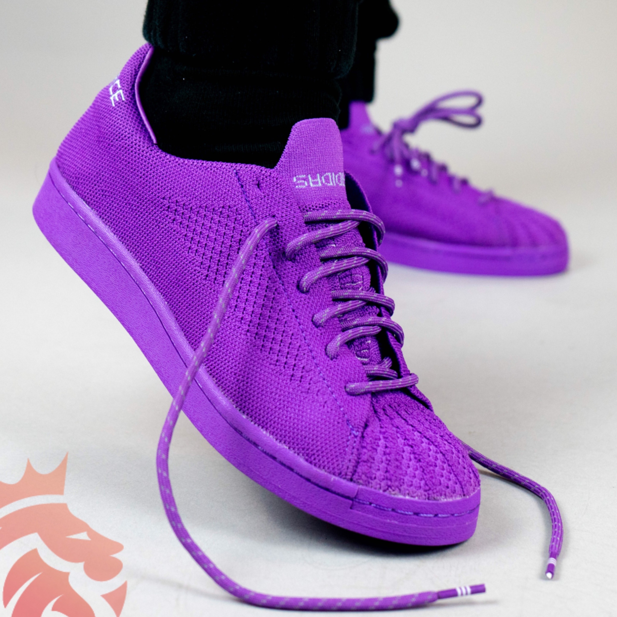 Yankeekicks On Feet Pharrell x adidas Human Race Superstar S42929 Purple/Purple/Silver