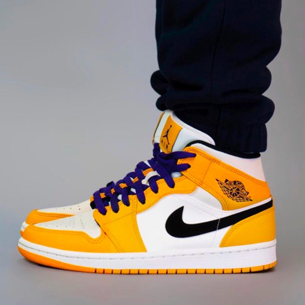 Jordan 1 Mid Lakers On Feet Online Sale Up To 60 Off