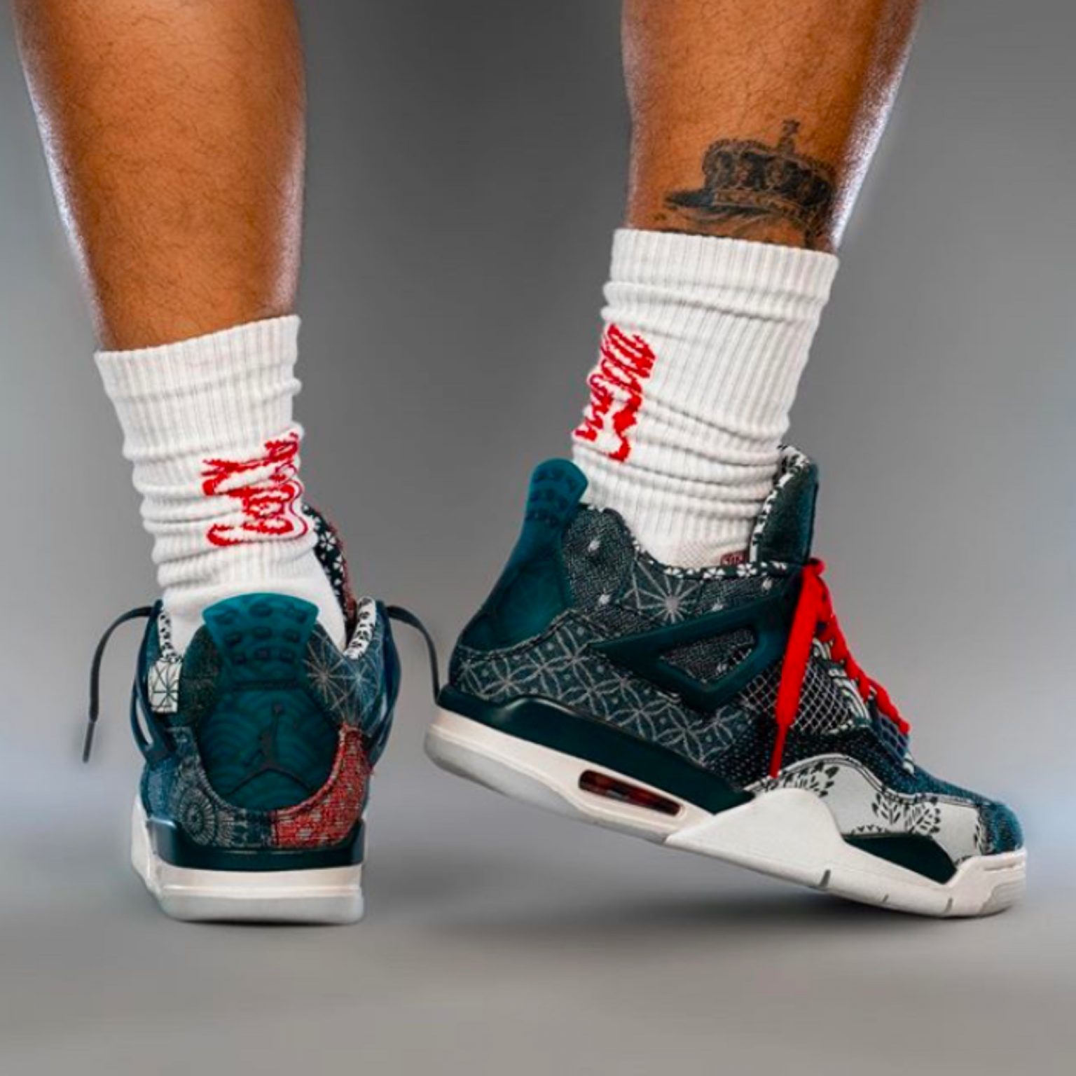 jordan 4 sashiko on feet