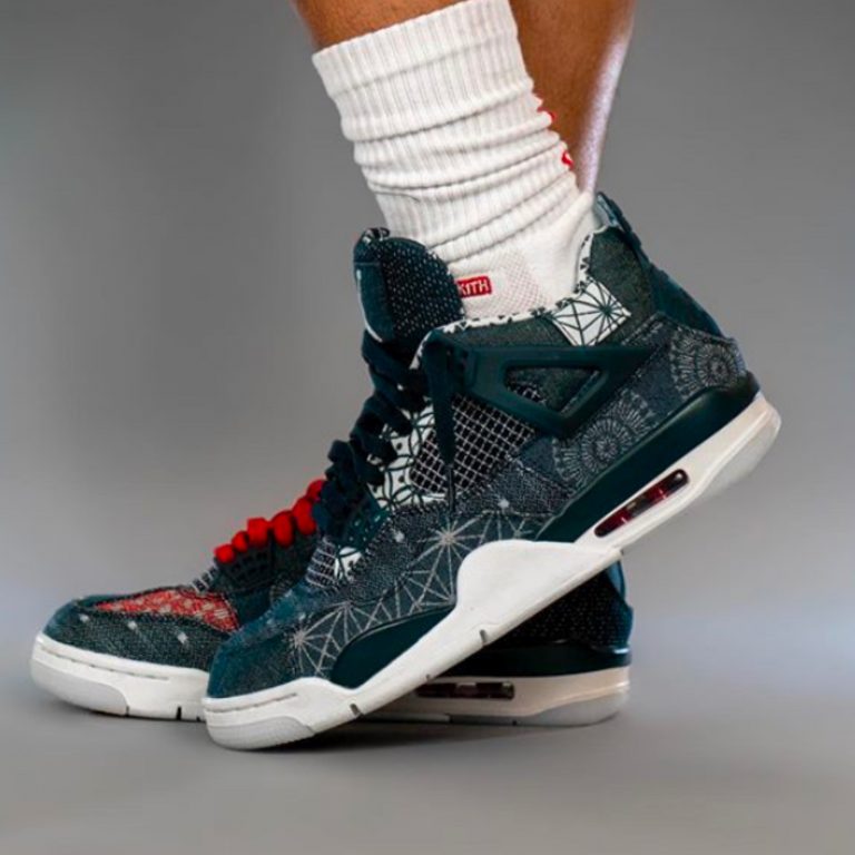 aj4 sashiko on feet
