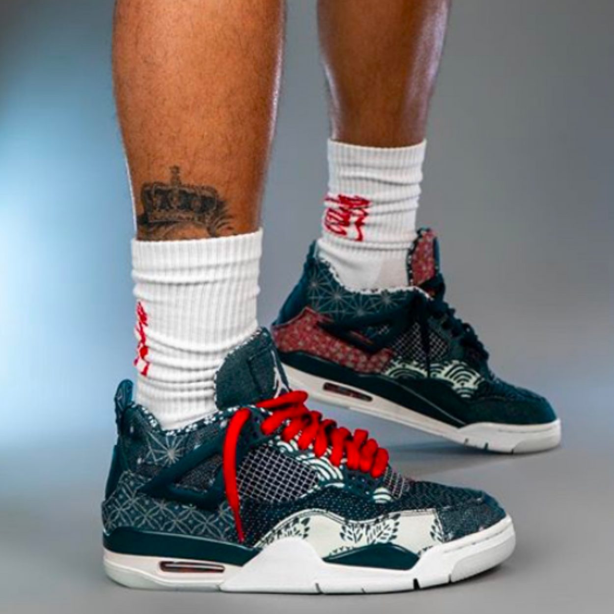 aj4 sashiko on feet