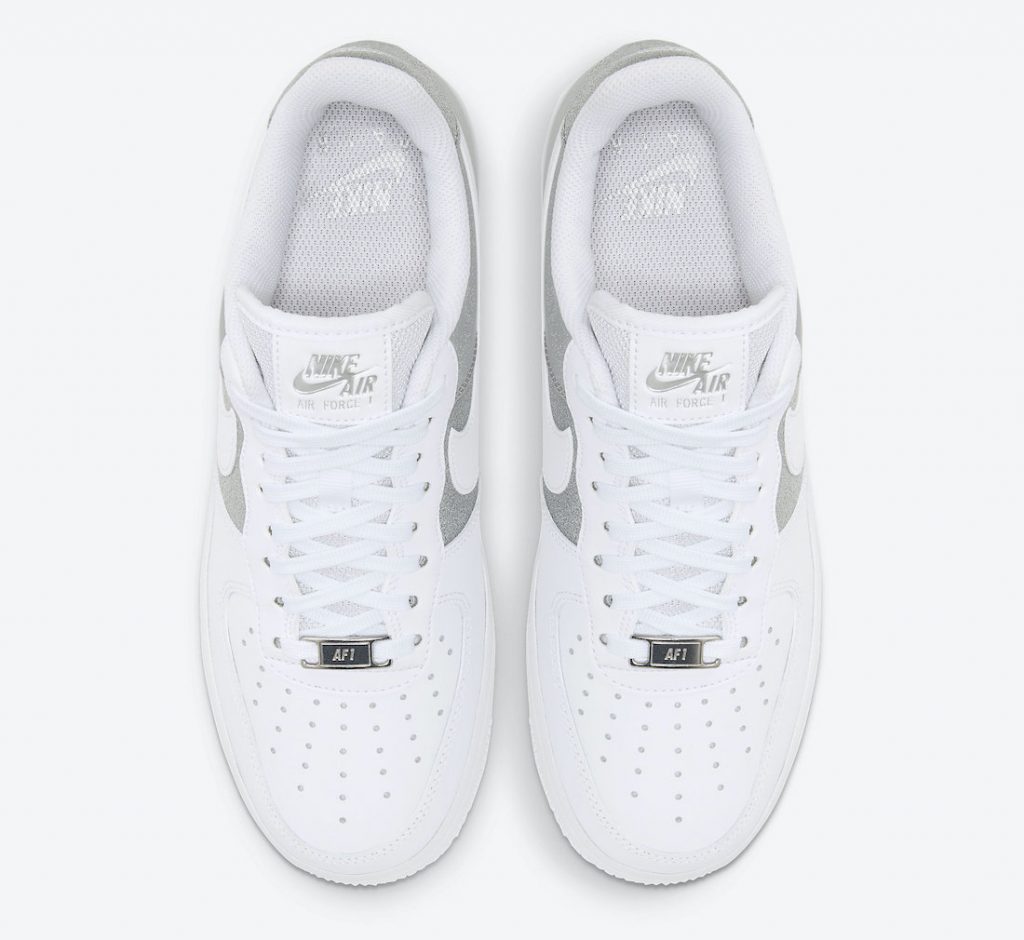 silver and white air force 1