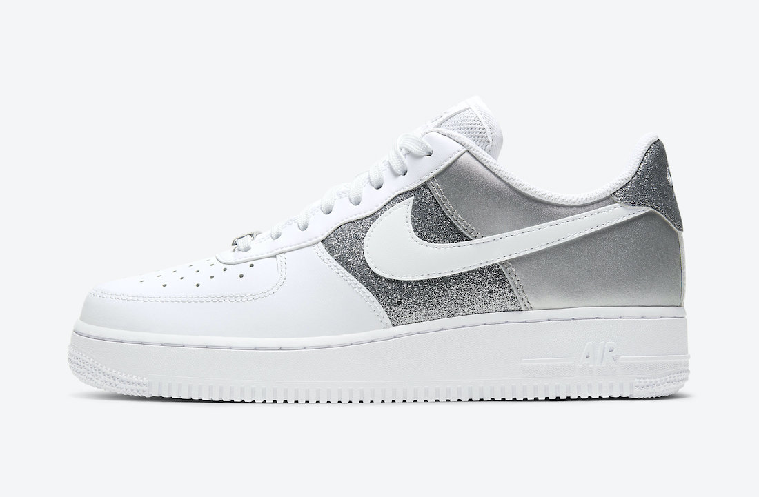 air force ones white and silver