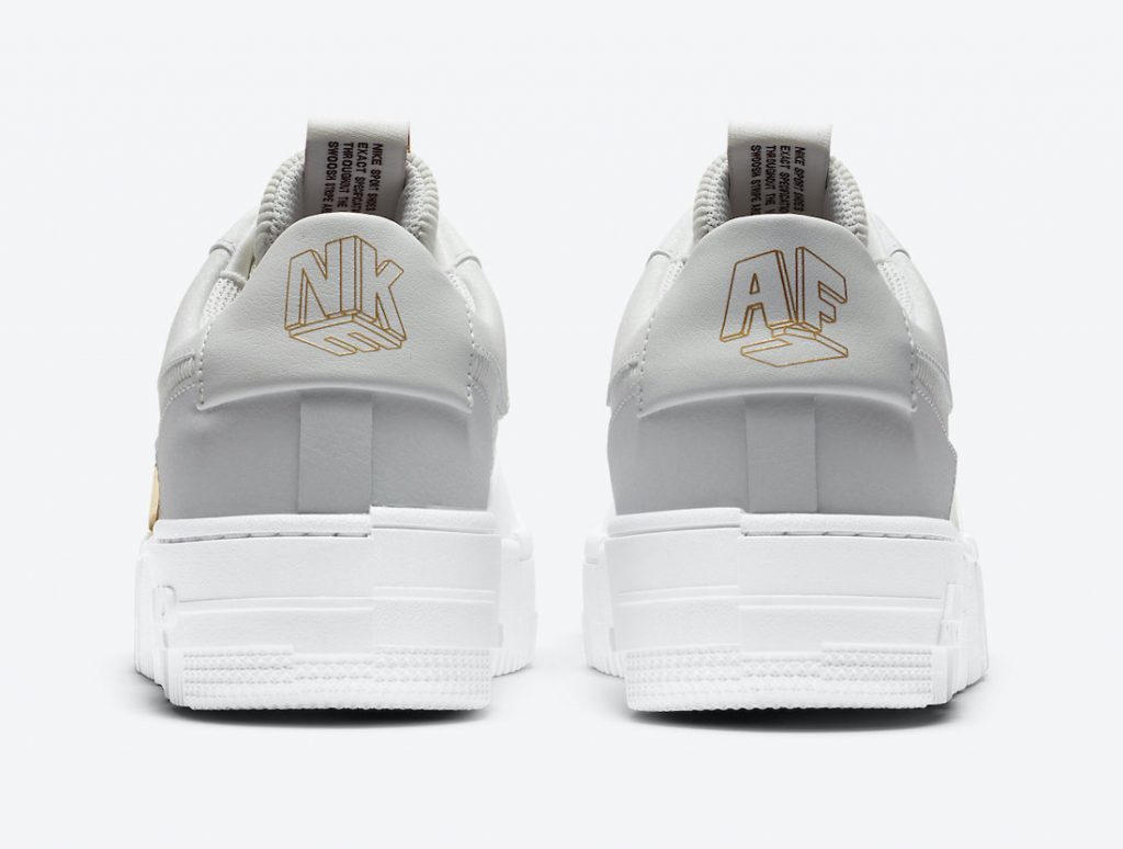 air force 1 pixel particle beige with gold chain