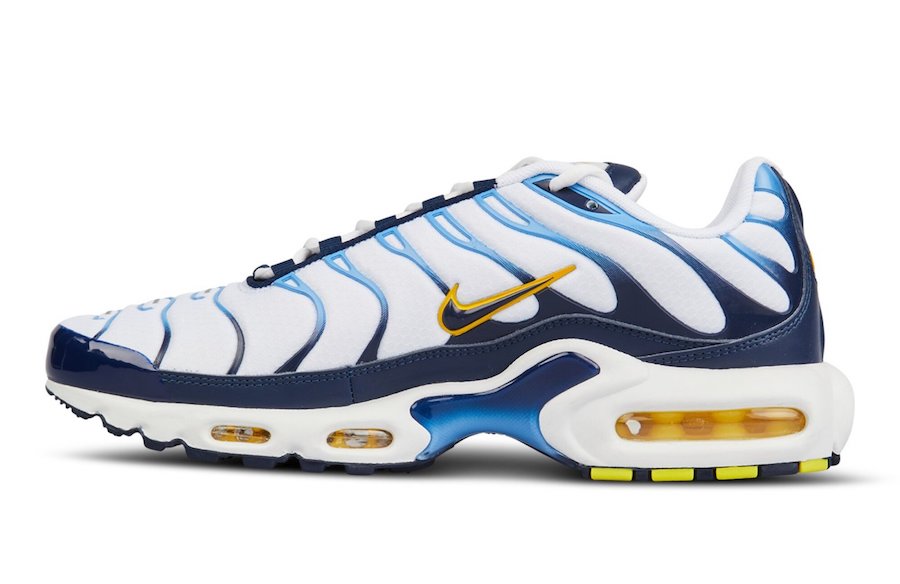 gold and blue nikes