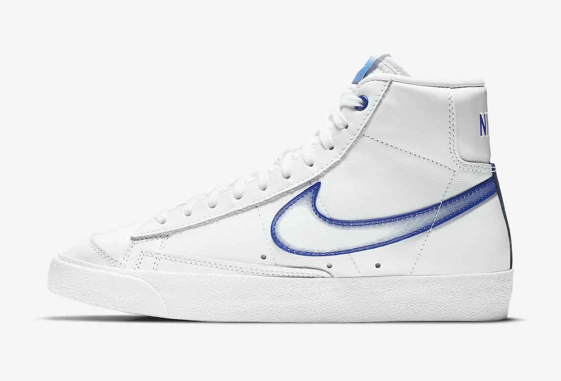 blue and white nike blazers