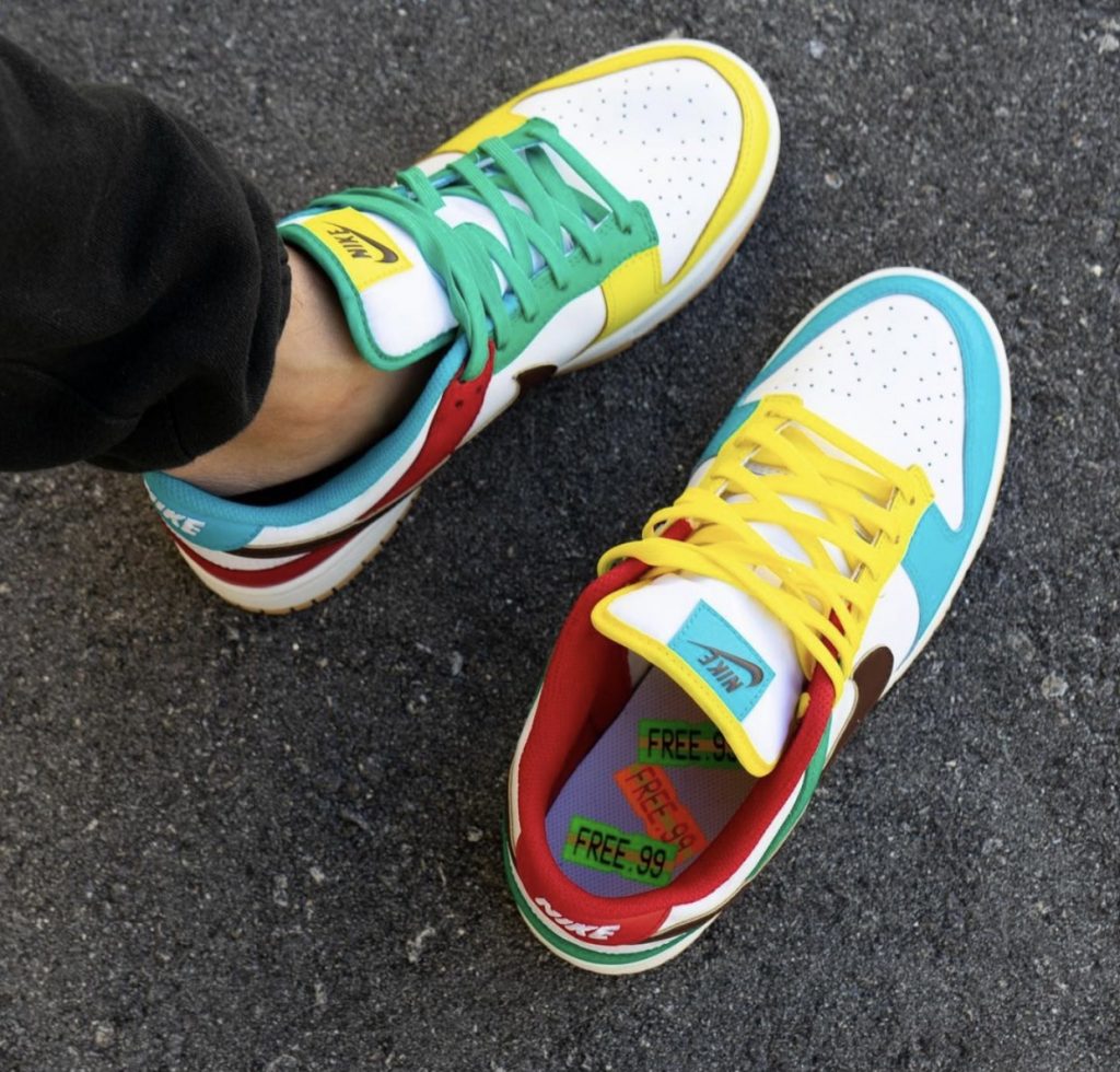 dunk low free 99 white