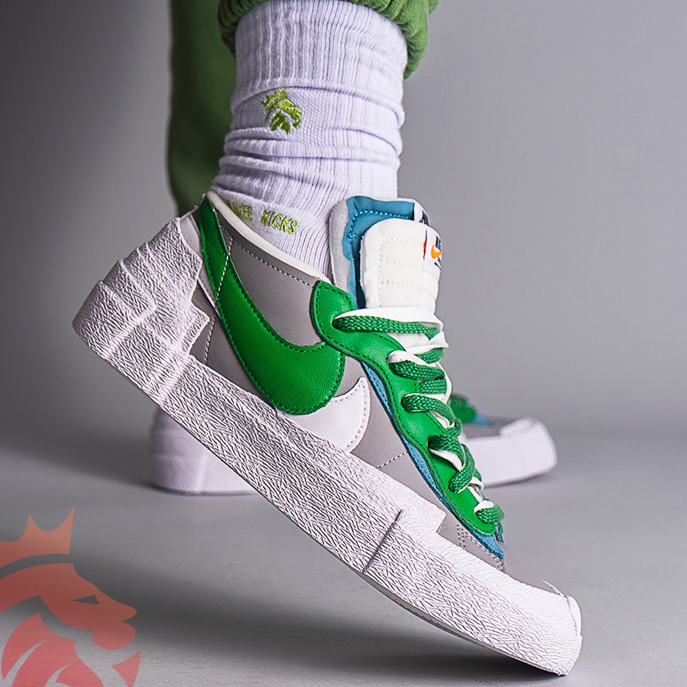 YankeeKicks On Feet Nike Blazer Low sacai Classic Green